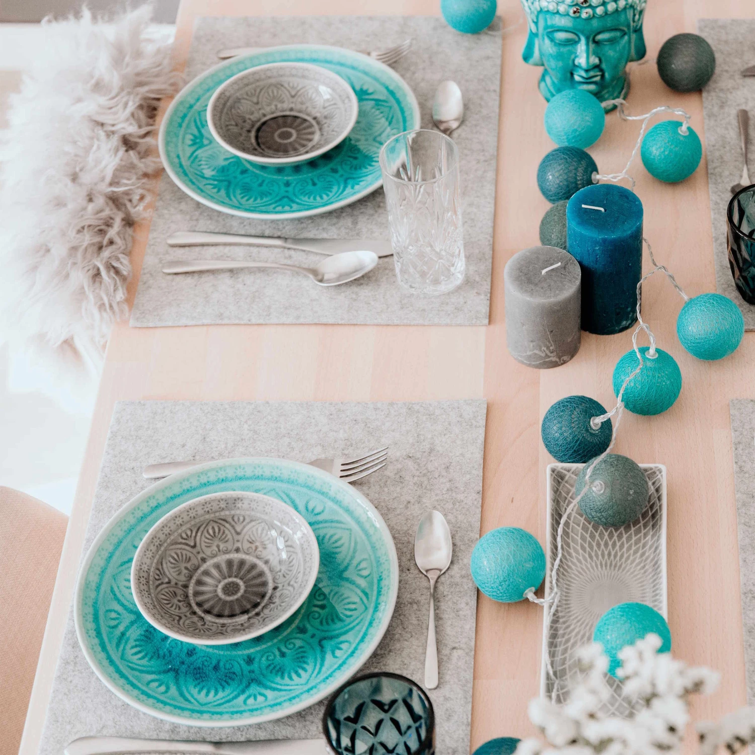 6x Tischset 33x45cm FELTO In Hellgrau 4 6x Tischset 33x45cm FELTO In Hellgrau – Bild 4