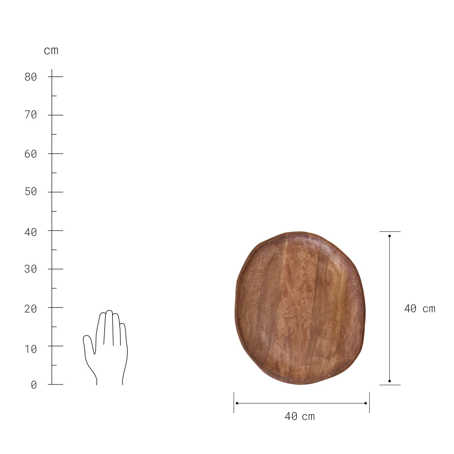 Deko-Teller Organisch Ø40cm MANGO DAYS In Braun 3 Deko-Teller Organisch Ø40cm MANGO DAYS In Braun – Bild 3