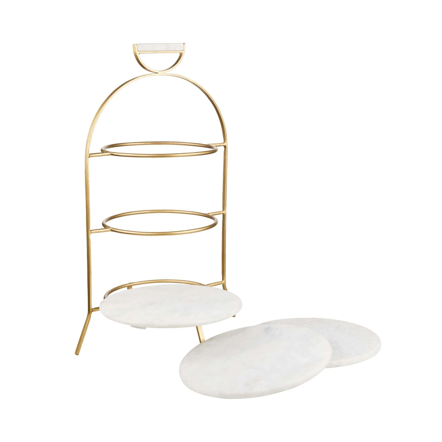 Etagere 3-stufig Höhe 65cm MARBLE In Weiß 4 Etagere 3-stufig Höhe 65cm MARBLE In Weiß – Bild 4