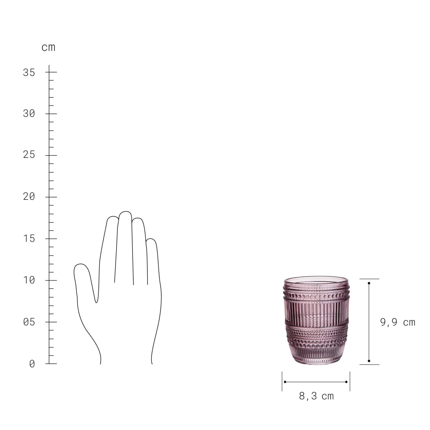 Glas 250ml FIRENZE In Lila 3 Glas 250ml FIRENZE In Lila – Bild 3