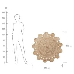 Hanf-Teppich Ø110cm ALL NATURE In Natur -Butlers butlers hanf teppich o110cm all nature in natur 2