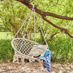 Butlers -Butlers butlers hangesessel mit fransen o100cm paradise now in creme 1