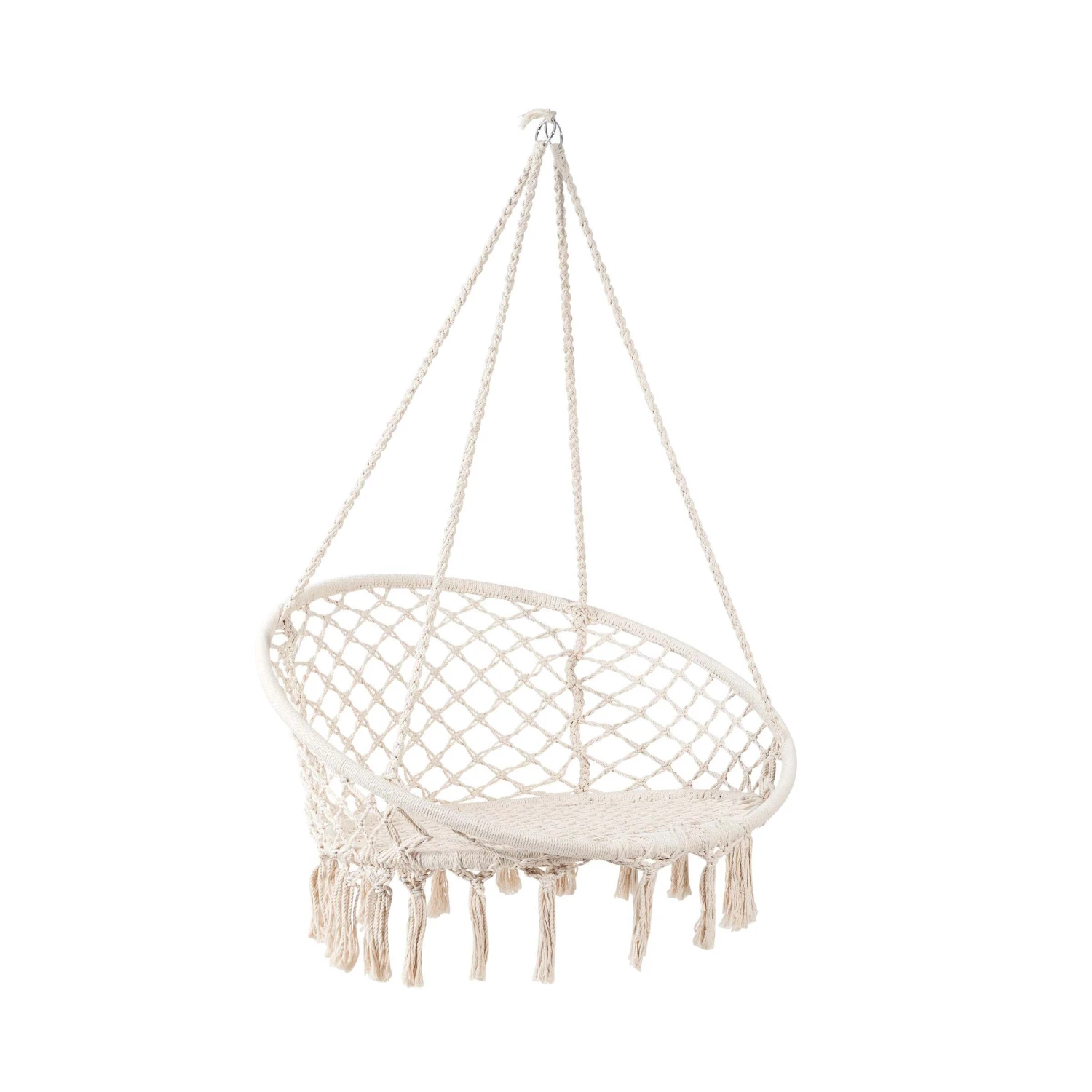 Hängesessel Mit Fransen Ø100cm PARADISE NOW In Creme 1 Hängesessel Mit Fransen Ø100cm PARADISE NOW In Creme