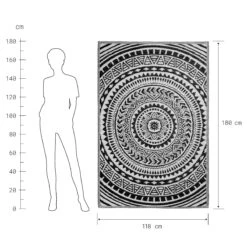 In- & Outdoor-Teppich Circles L 180 X B 118cm COLOUR CLASH In Schwarz-Weiß -Butlers butlers in and outdoor teppich circles l 180 x b 118cm colour clash in schwarz weiss 2