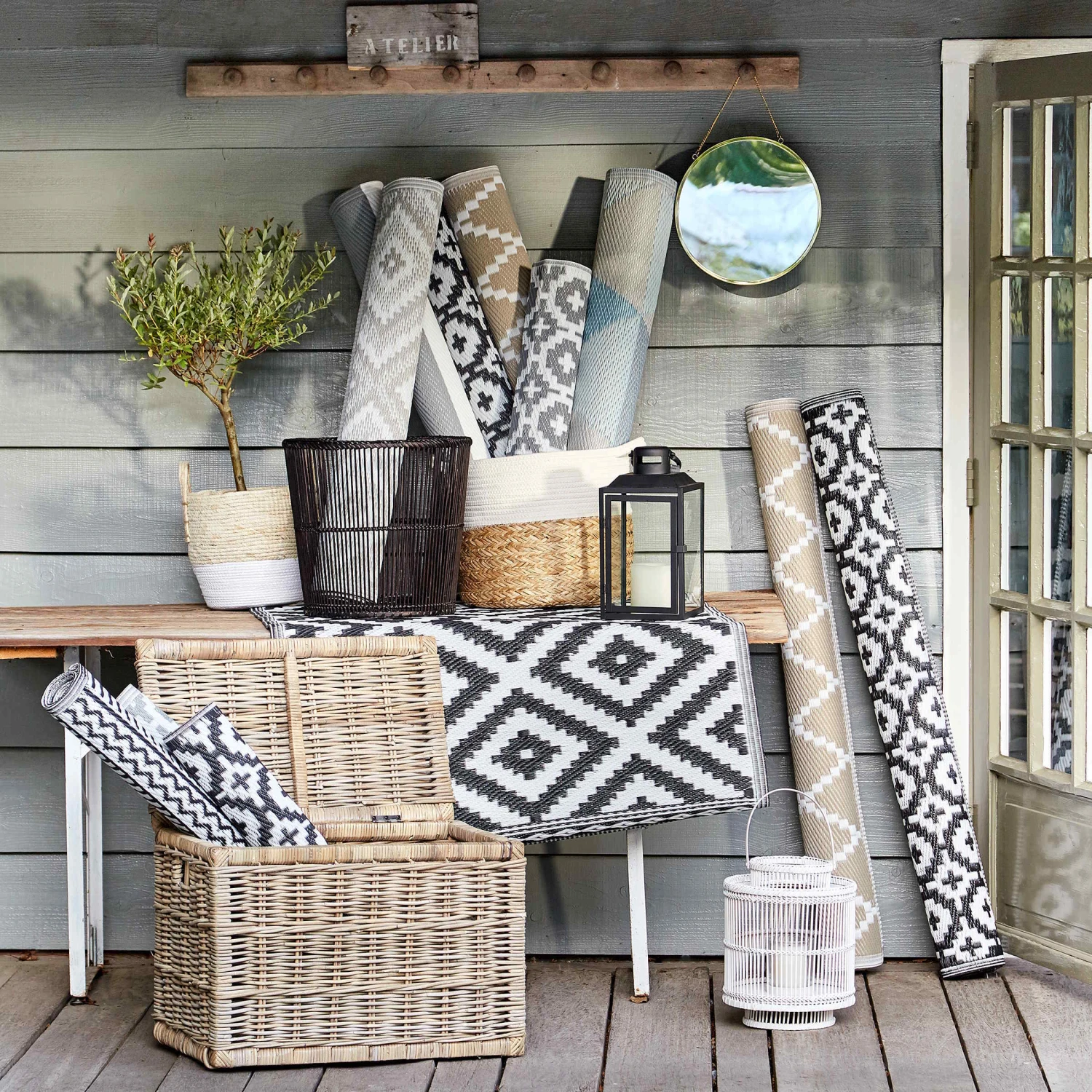 In- & Outdoor-Teppich Ethno/Rauten L 200 X B 150cm COLOUR CLASH In Schwarz-Weiß 6 In- & Outdoor-Teppich Ethno/Rauten L 200 X B 150cm COLOUR CLASH In Schwarz-Weiß – Bild 6