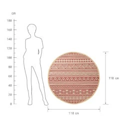 In- & Outdoor-Teppich Streifen Ø118cm COLOUR CLASH In Hellrot-Creme -Butlers butlers in and outdoor teppich streifen o118cm colour clash in hellrot creme 2