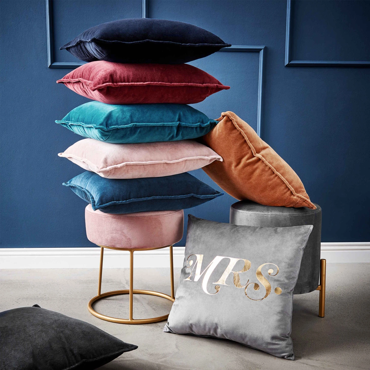 Kissen L 45 X B 45cm COTTON VELVET In Hellbraun 6 Kissen L 45 X B 45cm COTTON VELVET In Hellbraun – Bild 6