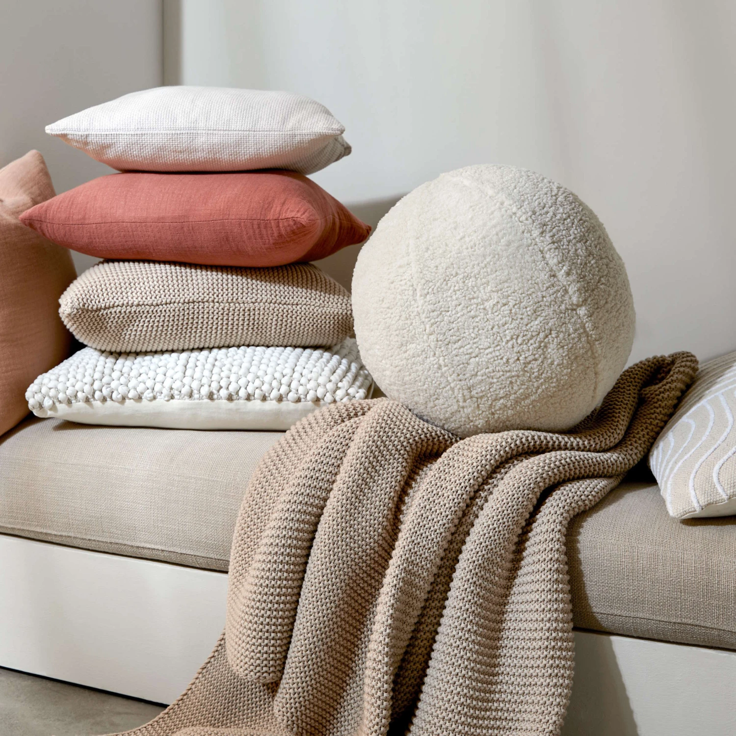 Kissen L 50 X B 50cm KALEA In Beige 5 Kissen L 50 X B 50cm KALEA In Beige – Bild 5