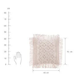 Kissen ZickZack L 45 X B 45cm MACRAMÉ In Creme -Butlers butlers kissen zickzack l 45 x b 45cm macrame in creme 3