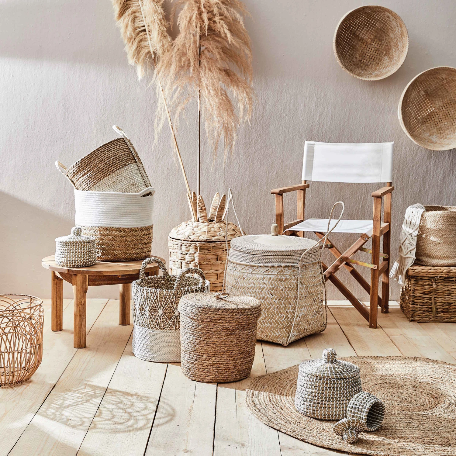 Korb Ø36cm WHITE BEACH In Natur-Weiß 2 Korb Ø36cm WHITE BEACH In Natur-Weiß – Bild 2