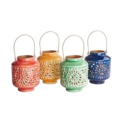 Laterne Höhe 10cm BLUE MAROCCO In Pastellorange 7 Laterne Höhe 10cm BLUE MAROCCO In Pastellorange -Butlers butlers laterne hohe 10cm blue marocco in pastellorange 3