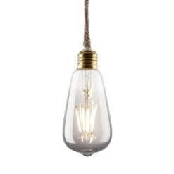 Butlers 39 LED-Hängeleuchte Mit Jutekordel Und Aufhängung BULB LIGHT In Gold