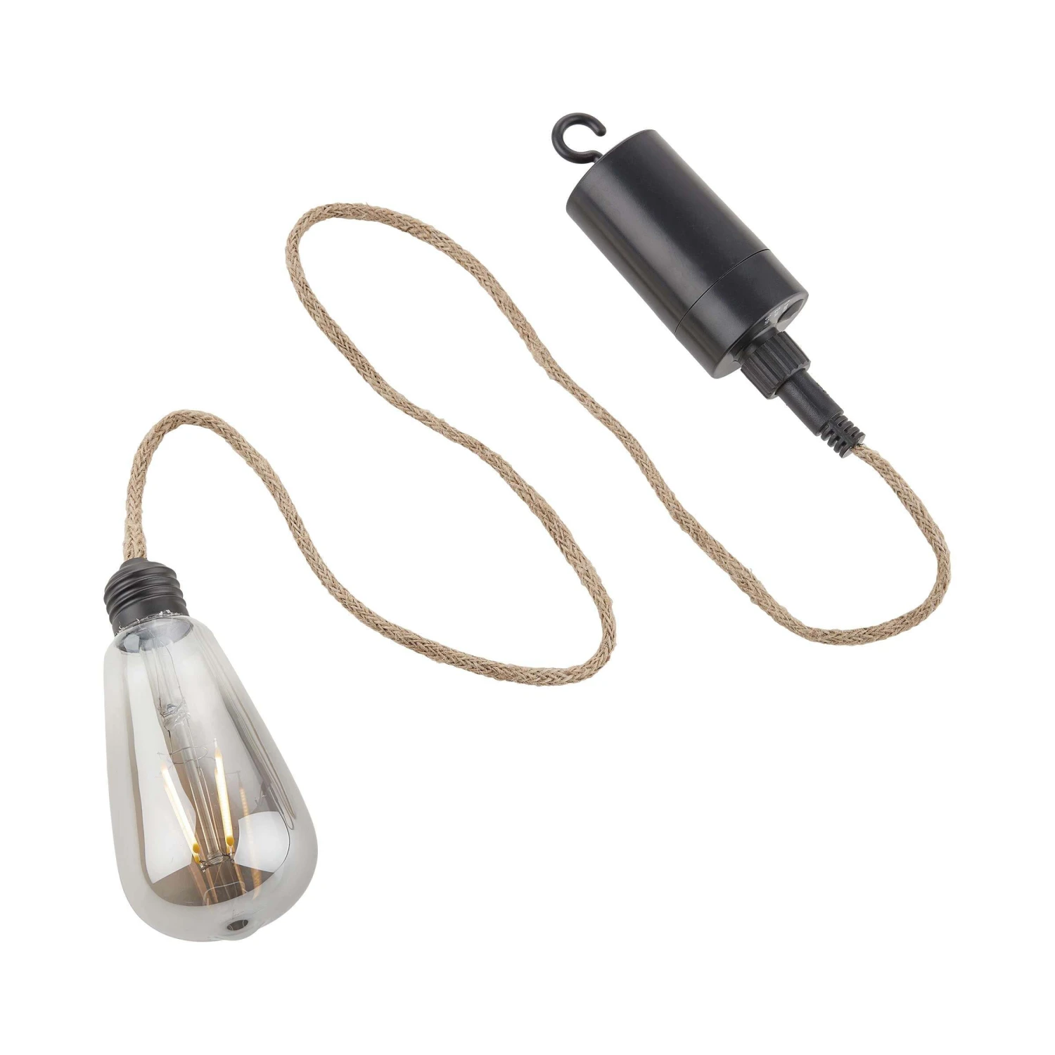 LED-Hängeleuchte Mit Jutekordel Und Aufhängung BULB LIGHT In Schwarz 6 LED-Hängeleuchte Mit Jutekordel Und Aufhängung BULB LIGHT In Schwarz – Bild 6