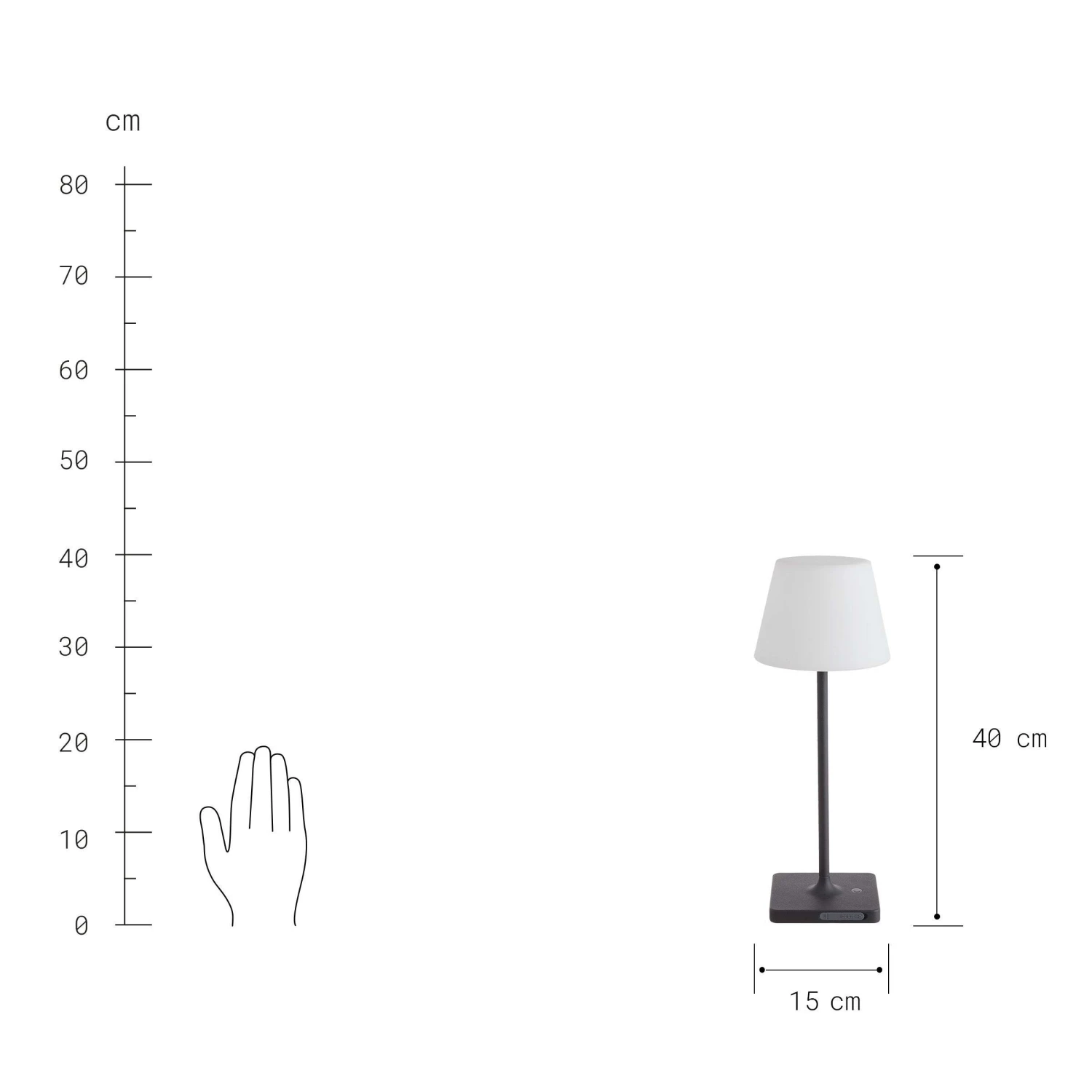 Outdoor Tischleuchte, Dimmbar LIGHT UP In Schwarz-Weiß 4 Outdoor Tischleuchte, Dimmbar LIGHT UP In Schwarz-Weiß – Bild 4