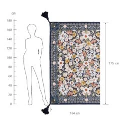 Picknickdecke L 175 X B 154cm BETWEEN FLOWERS In Dunkelblau -Butlers butlers picknickdecke l 175 x b 154cm between flowers in dunkelblau 3