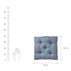 Sitzkissen L 40 X B 40cm SOLID In Blau 7 Sitzkissen L 40 X B 40cm SOLID In Blau -Butlers butlers sitzkissen l 40 x b 40cm solid in blau 3