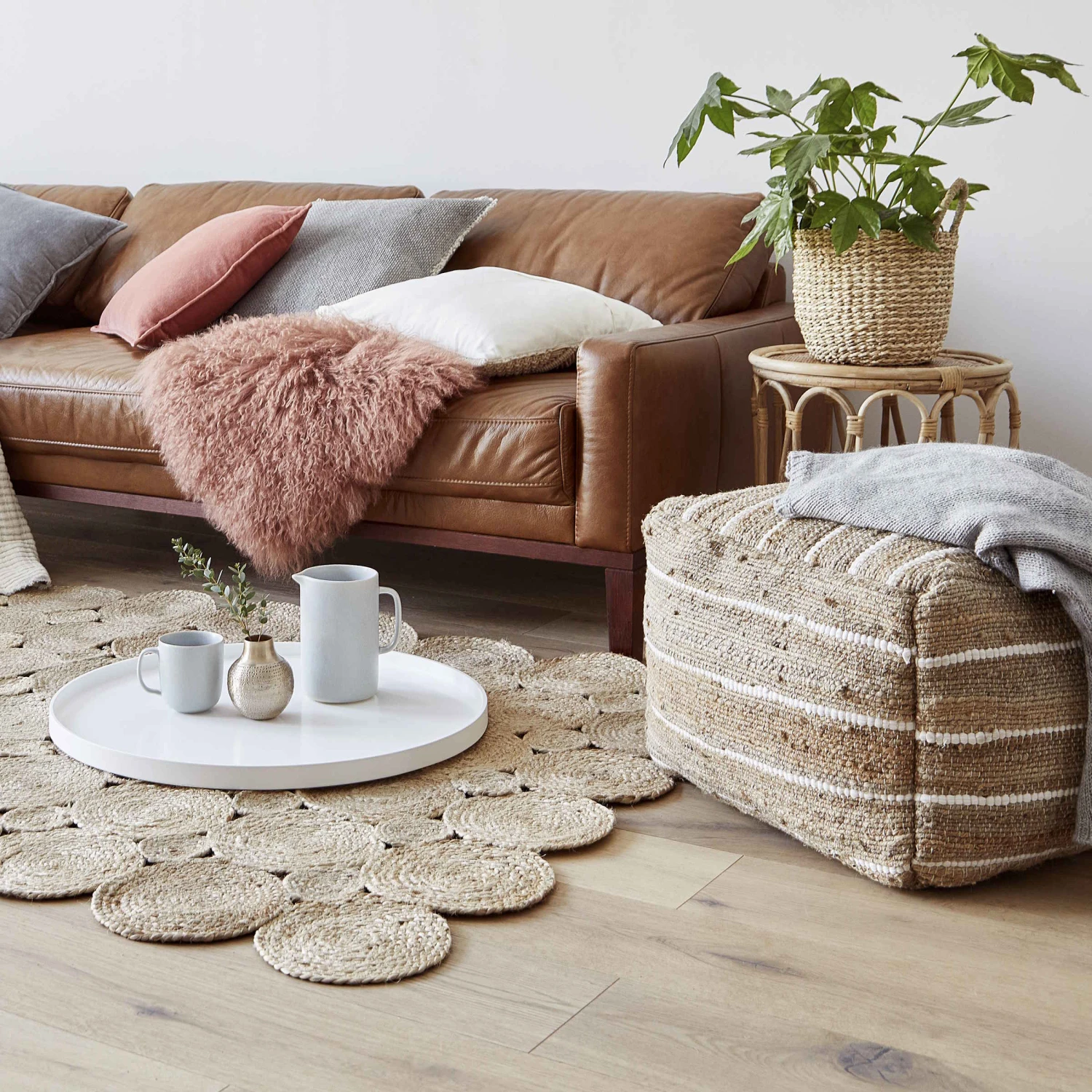 Sitzpouf B 50 X H 35cm ALL NATURE In Natur 8 Sitzpouf B 50 X H 35cm ALL NATURE In Natur – Bild 8