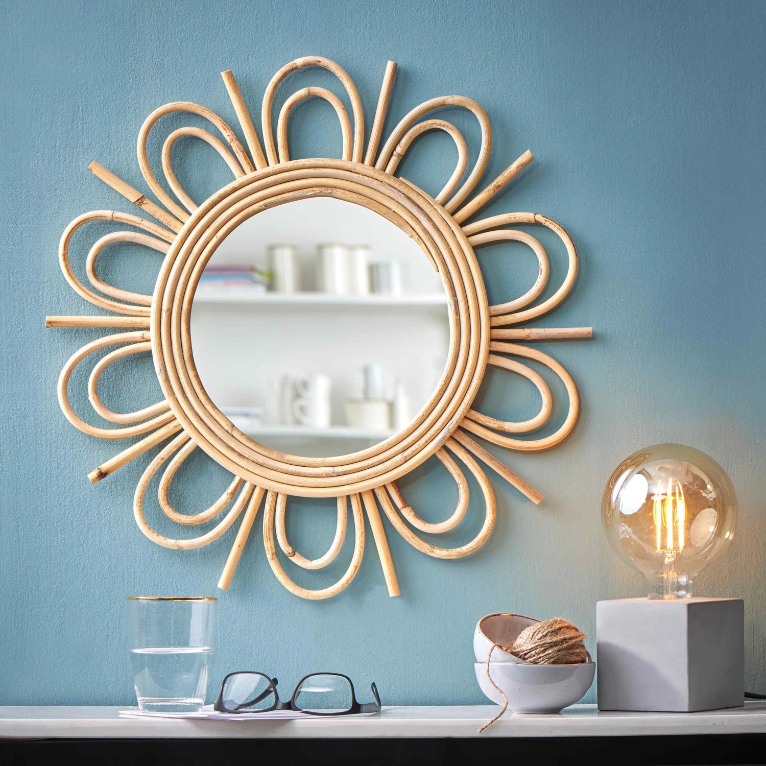 Spiegel Blumenförmig Ø52cm COTTAGE In Natur 2 Spiegel Blumenförmig Ø52cm COTTAGE In Natur – Bild 2