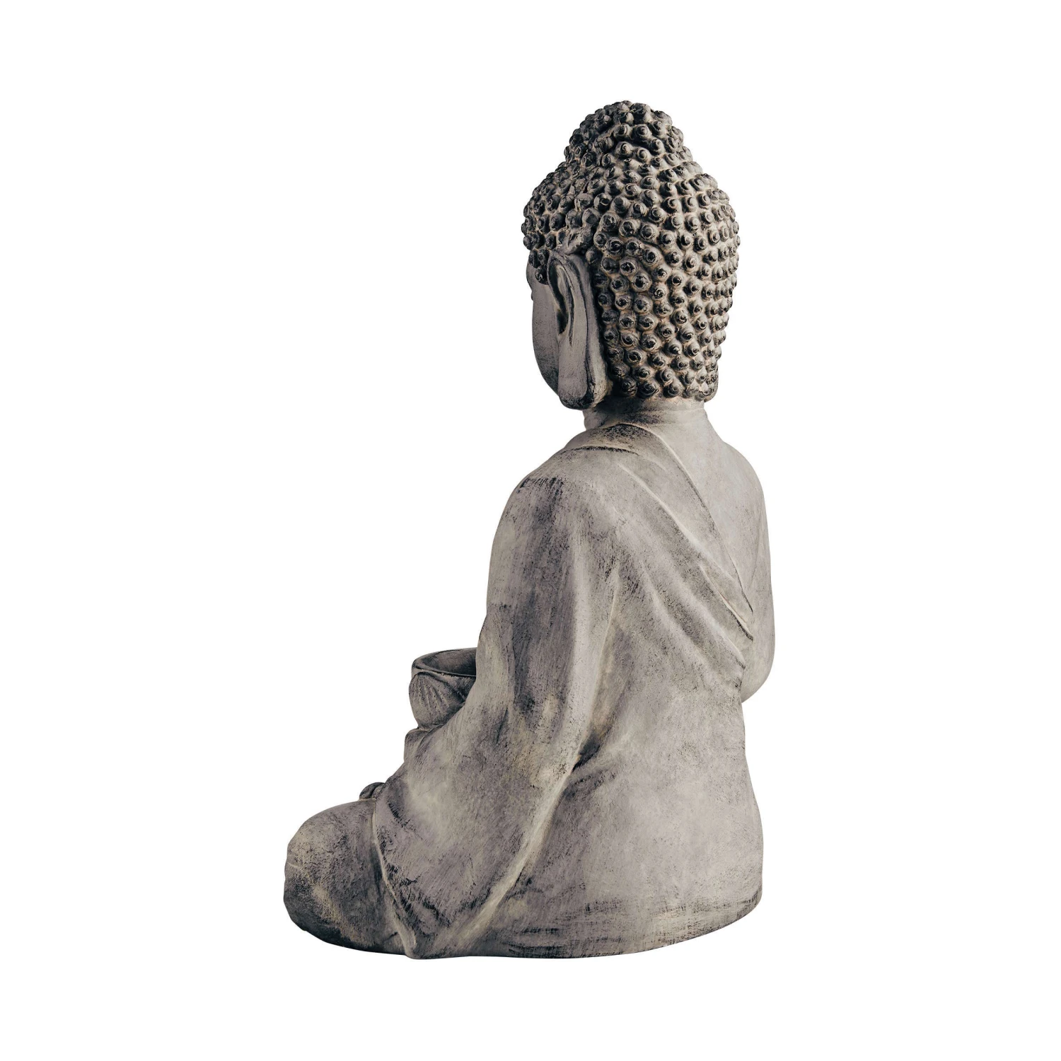 Statue Mit Kerzenteller Höhe 46cm BUDDHA In Grau 6 Statue Mit Kerzenteller Höhe 46cm BUDDHA In Grau – Bild 6