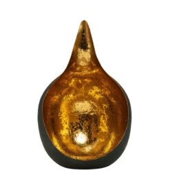 Teelichthalter Höhe 15cm DELIGHT In Schwarz-Gold