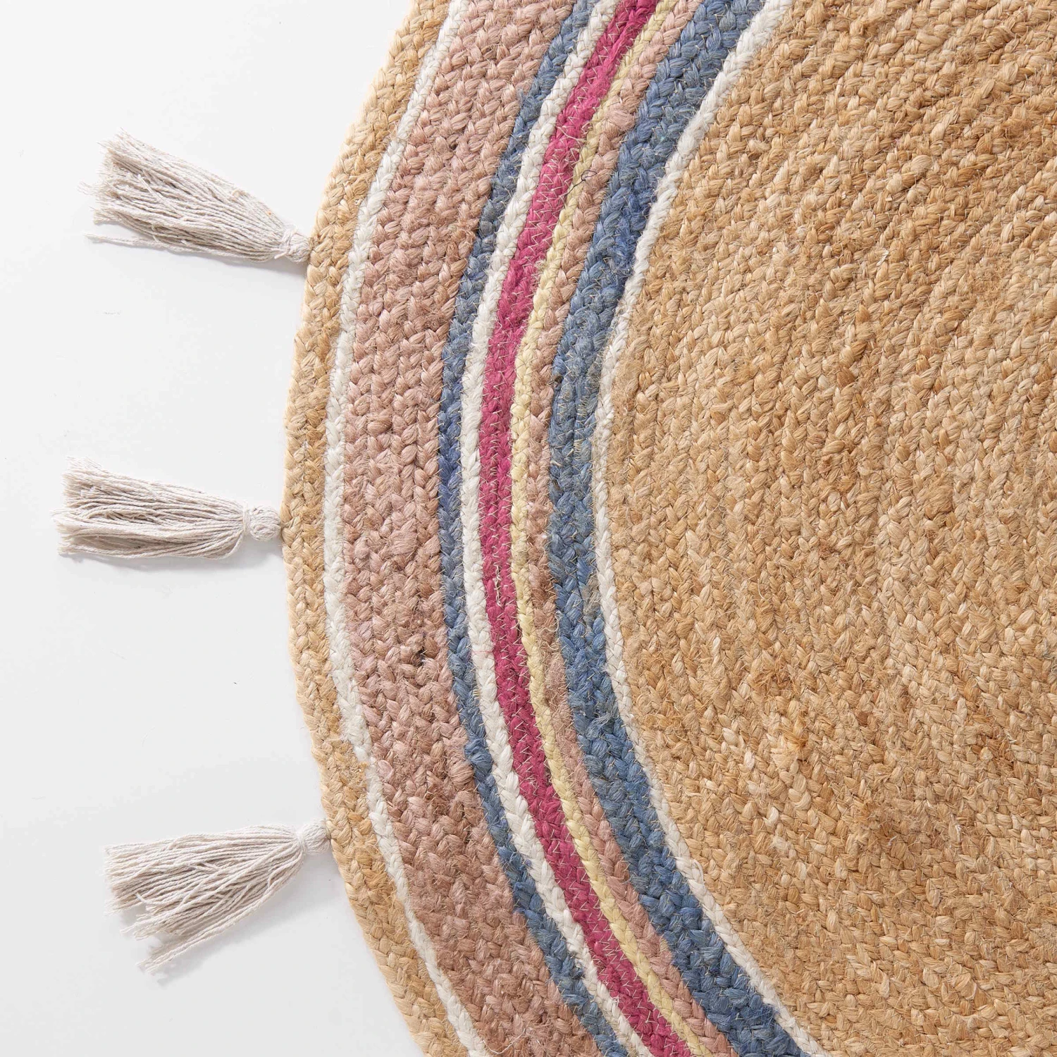 Teppich Rainbow Mit Quasten Ø110cm ALL NATURE In Natur-Bunt 5 Teppich Rainbow Mit Quasten Ø110cm ALL NATURE In Natur-Bunt – Bild 5